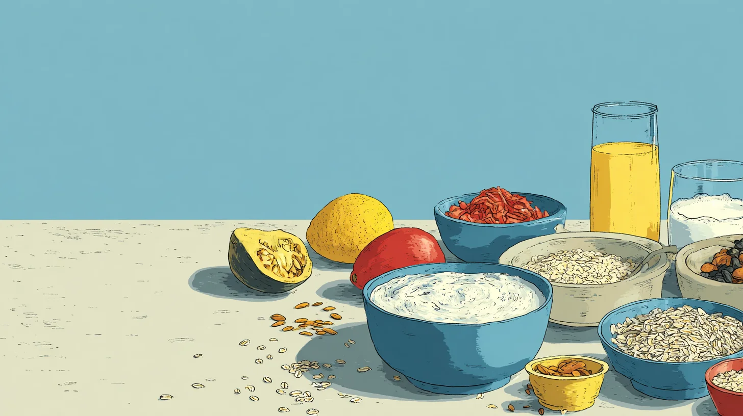 GABA 함량이 높은 천연 발효식품을 배열한 사진