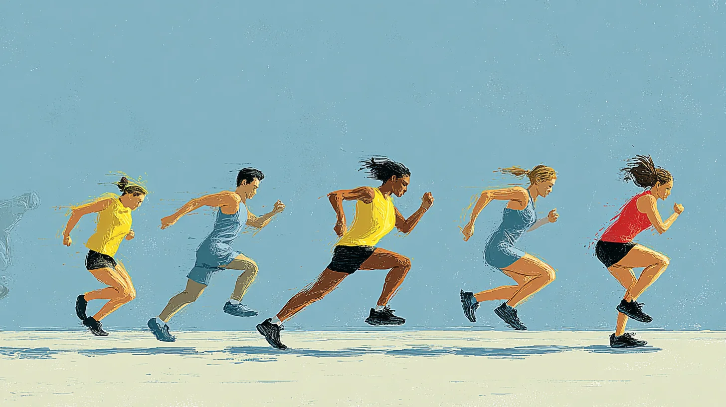 고강도 인터벌 트레이닝의 운동 흐름을 표현한 이미지