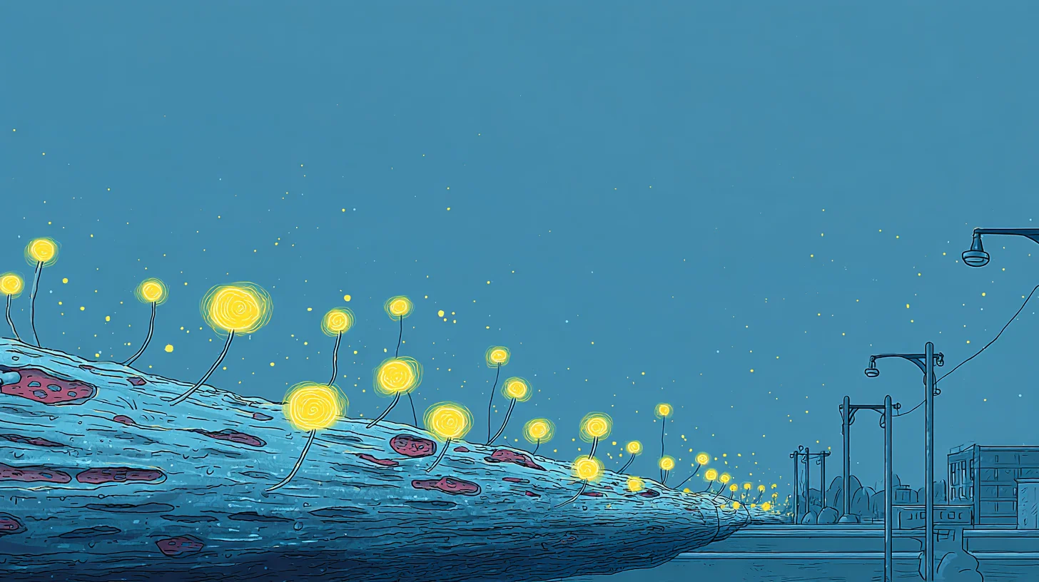 근육 세포 속 미토콘드리아가 활성화되는 과정을 보여주는 과학 일러스트