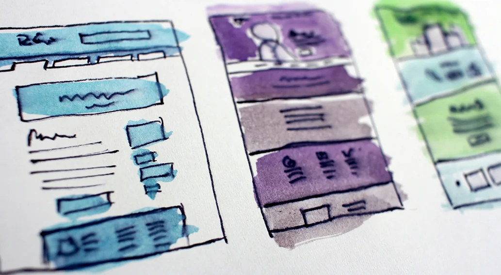 스포트라이트 플랫폼 초기 설계 스케치. 모델 프로필 구조와 컴카드 구성 흐름을 나타낸 그림