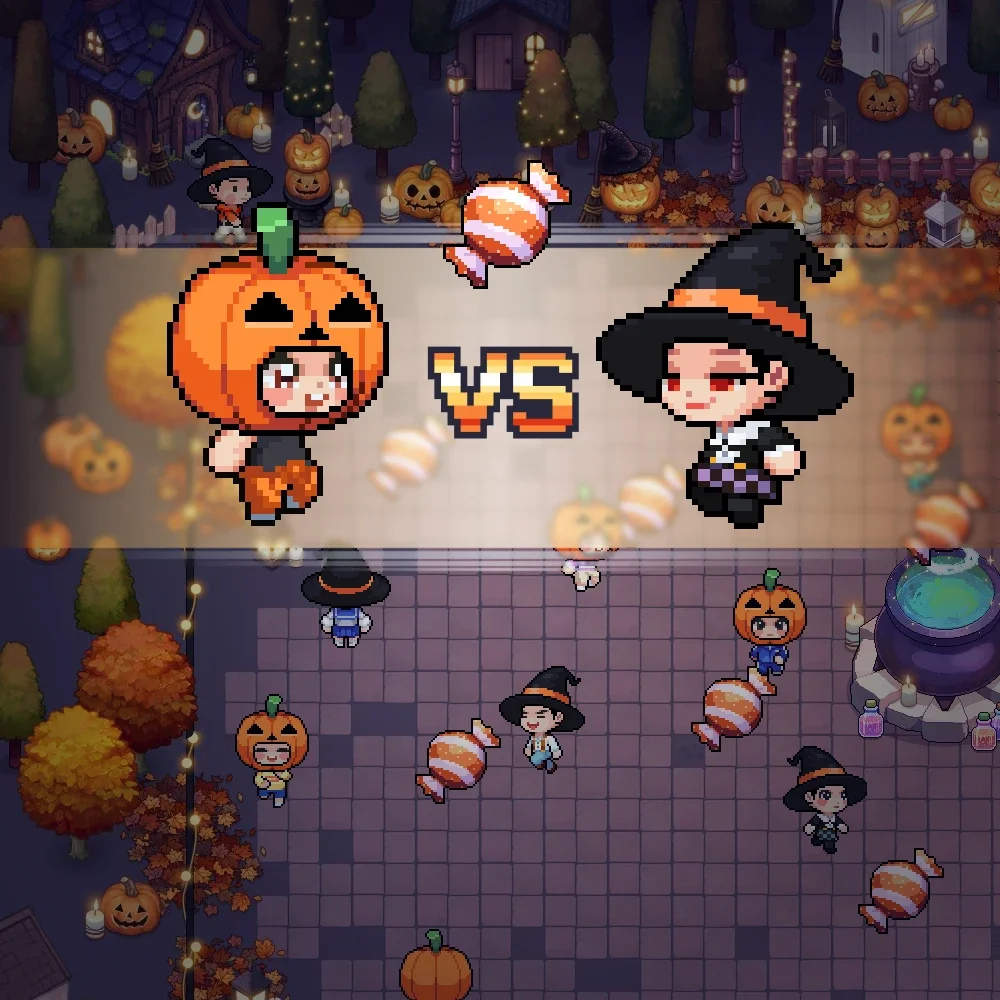 젭 퀴즈 할로윈 테마 맵 호박 마녀의 할로윈