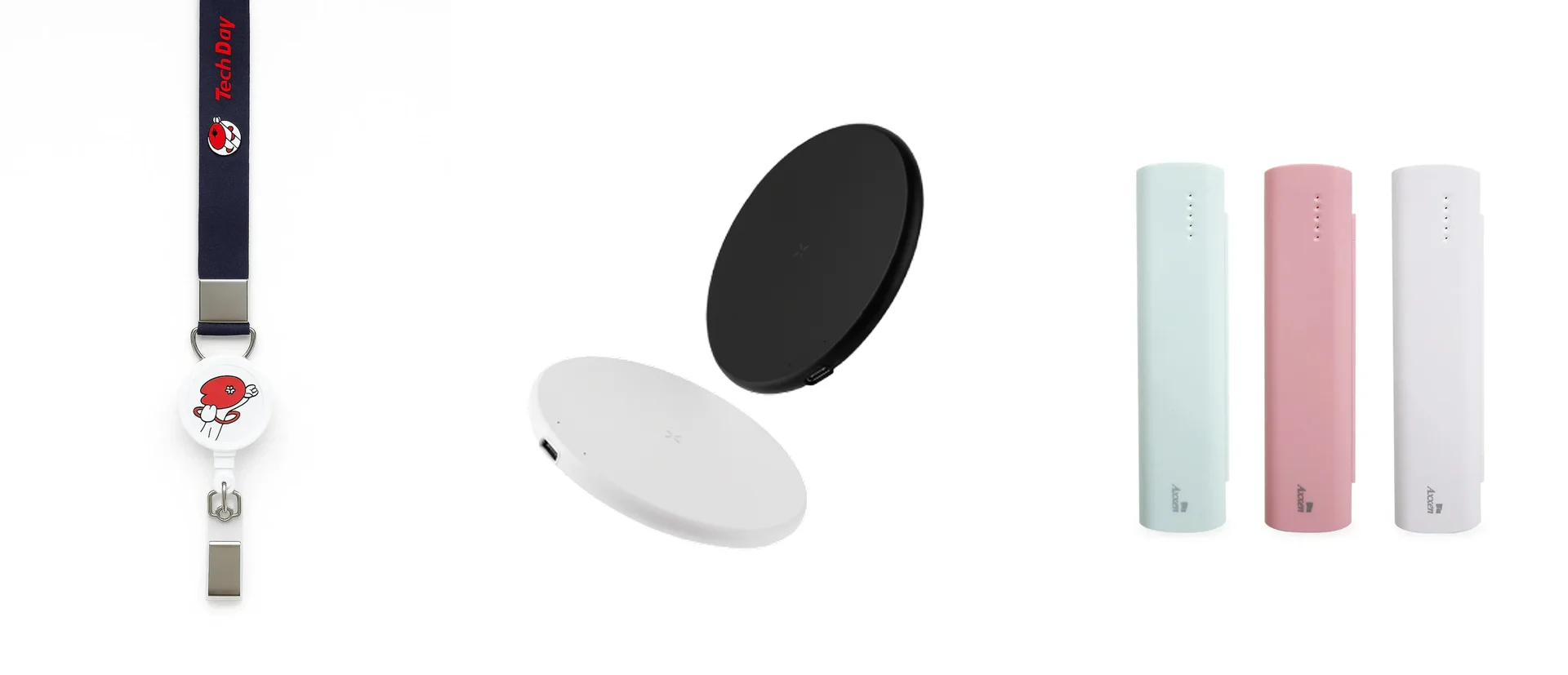 행사 굿즈 랜야드 / 무선 충전 패드 / UV 충전 살균기