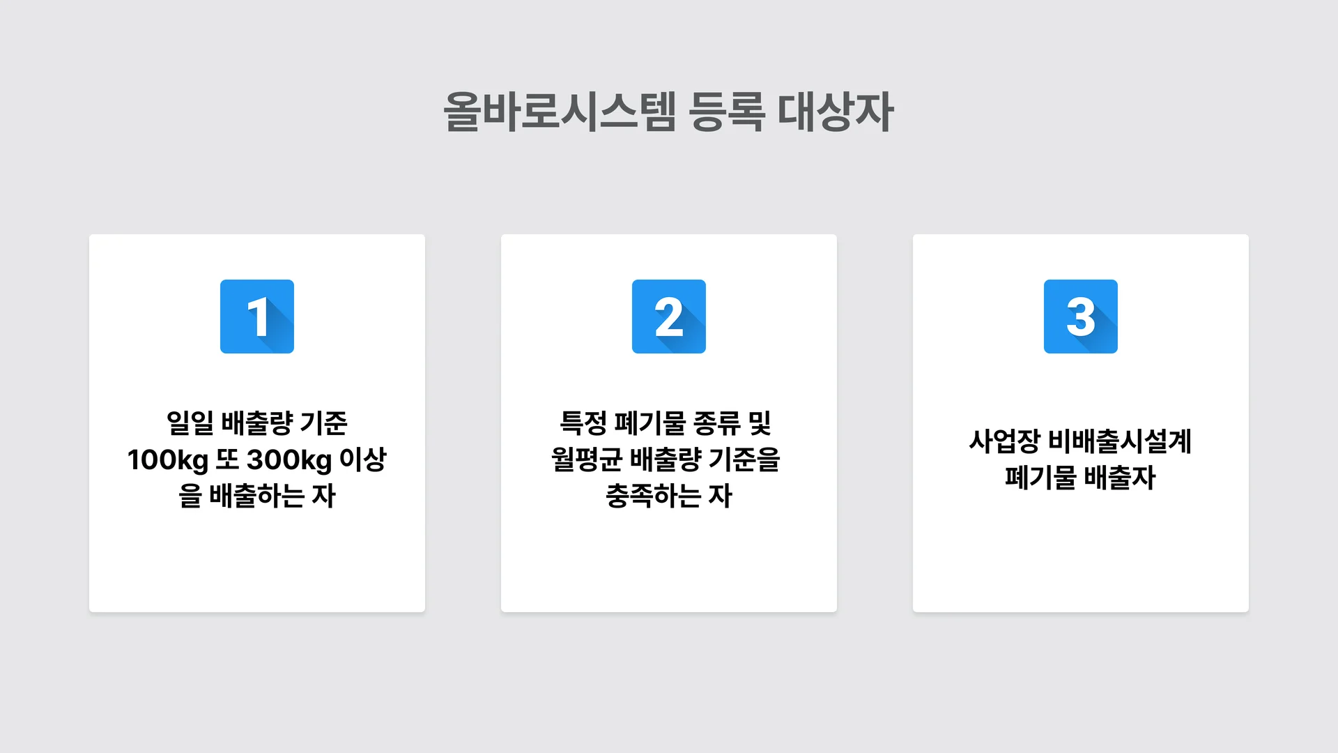 올바로시스템 등록 기준