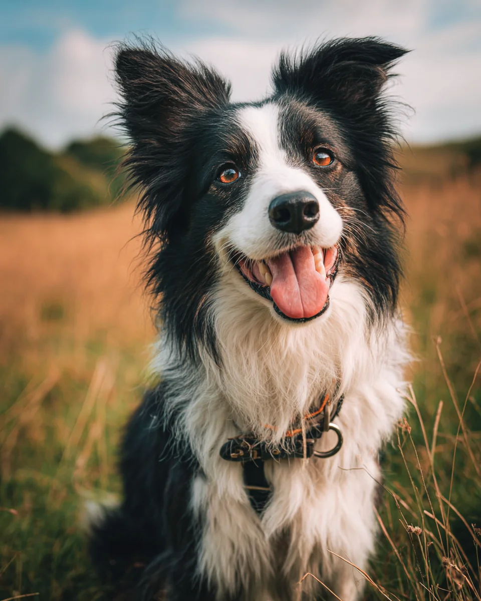 좋은 장 건강과 균형 잡힌 마이크로바이옴으로 윤기 나는 털과 활기찬 모습을 보여주는 건강한 강아지