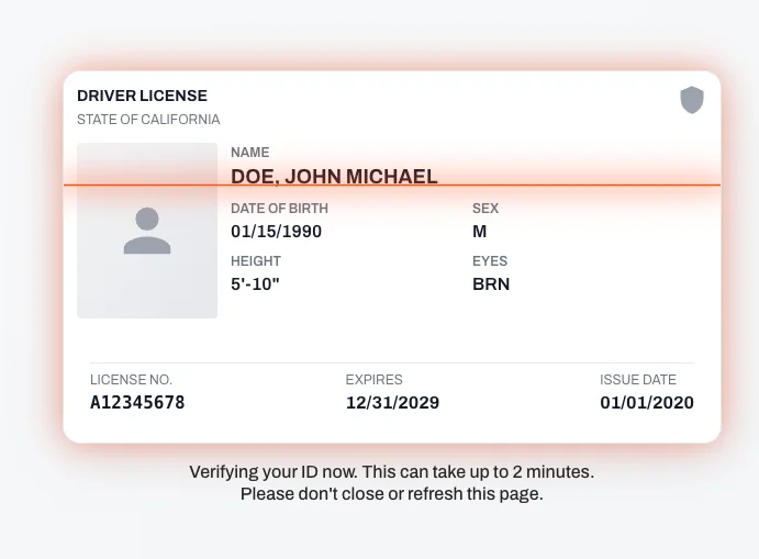 A new animation now displays while the identification process is running.