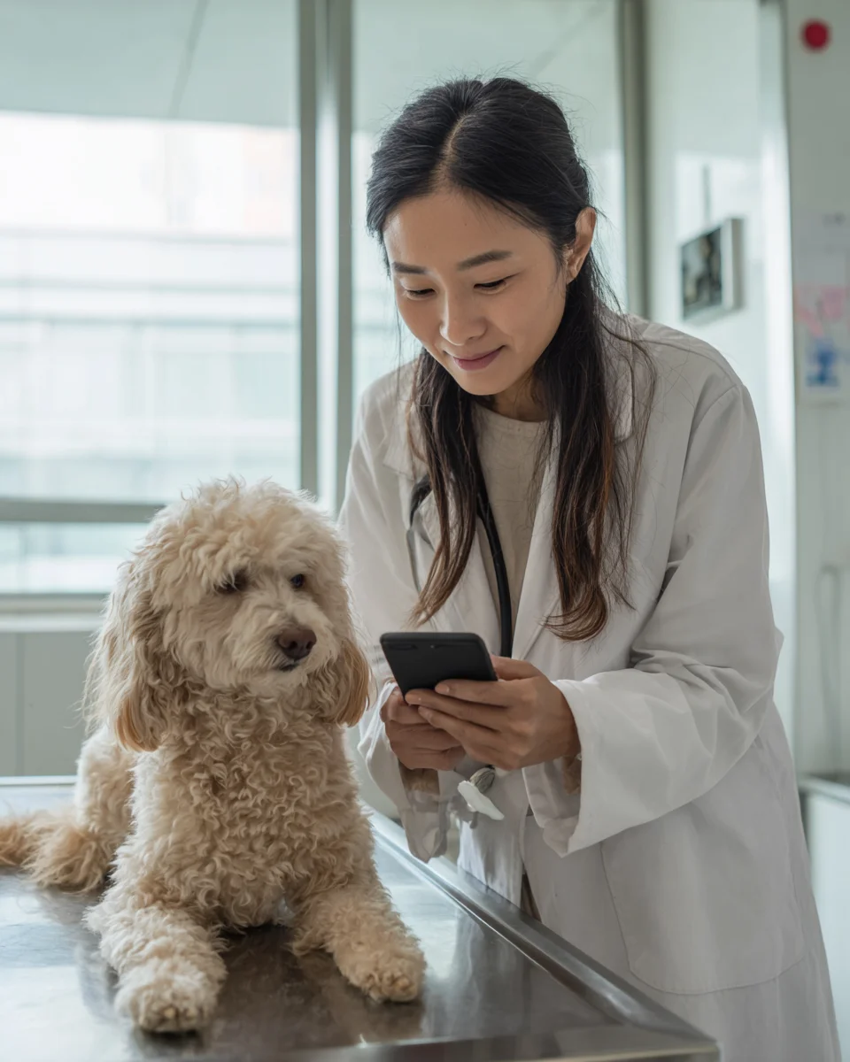 브로콜리 급여 후 이상 증상 발생 시 수의사와 전문적인 상담을 받는 책임감 있는 반려견 건강 관리