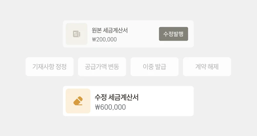 수정세금계산서 발행