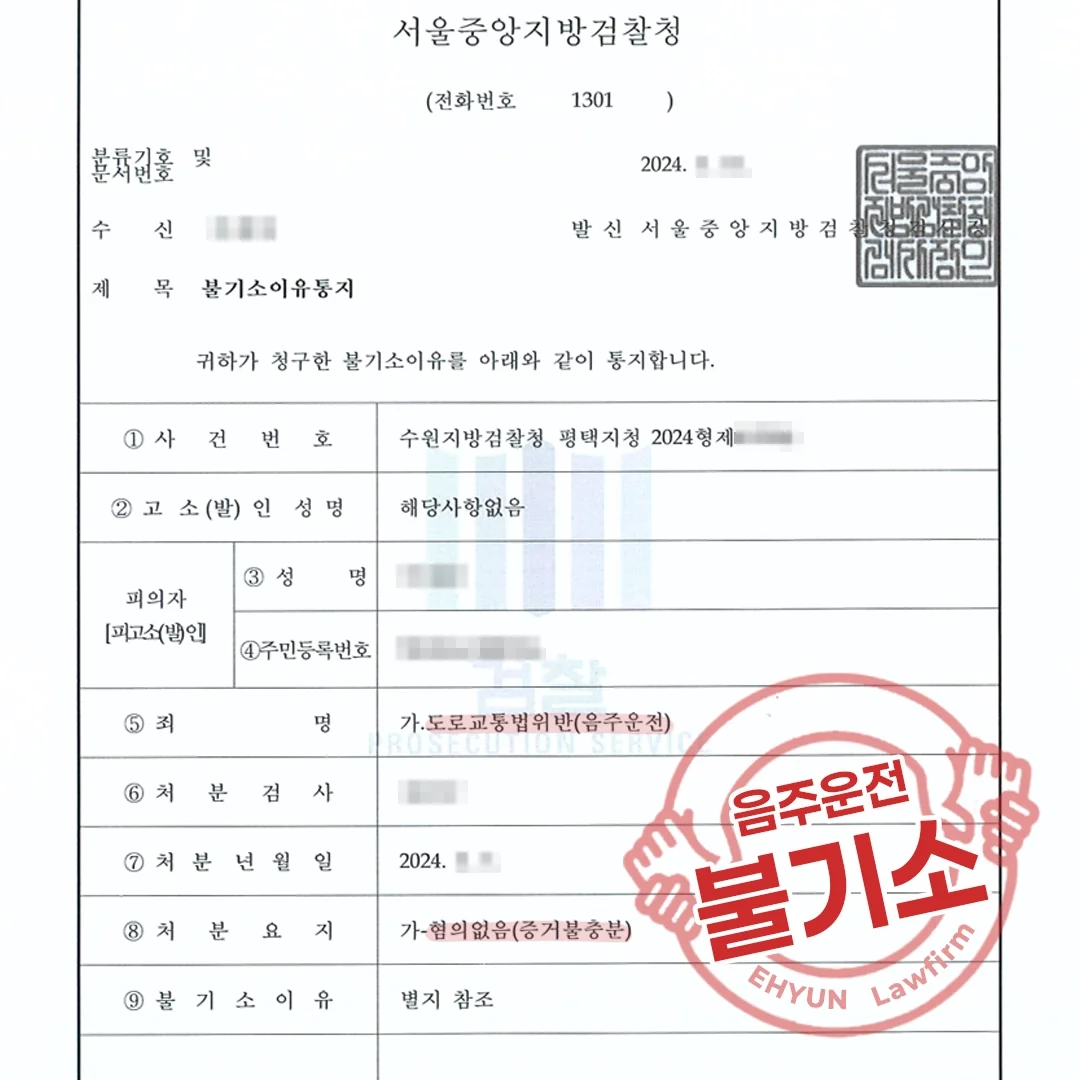 음주운전 위드마크 공식 적용해서 처벌 안 받은 사례