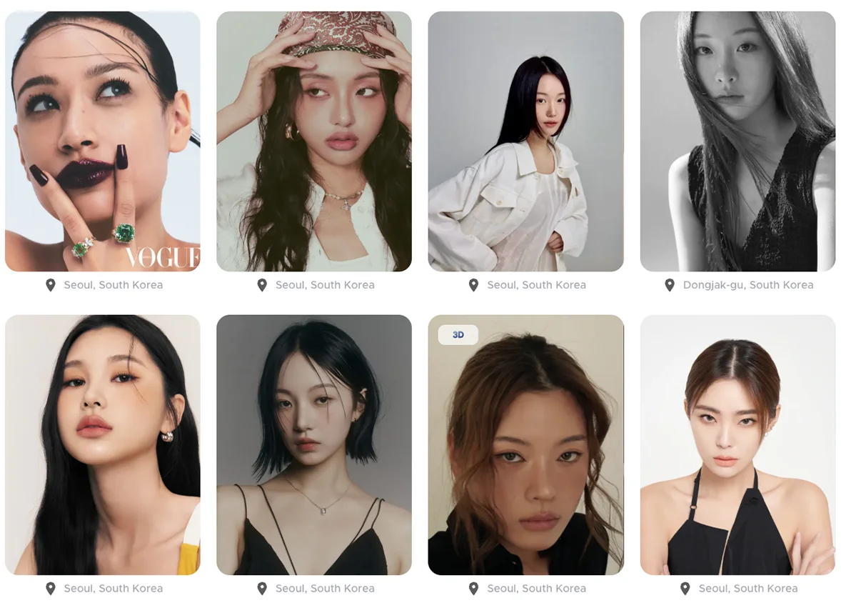  20대 여성이 선호하는 여자 모델 사진 모음