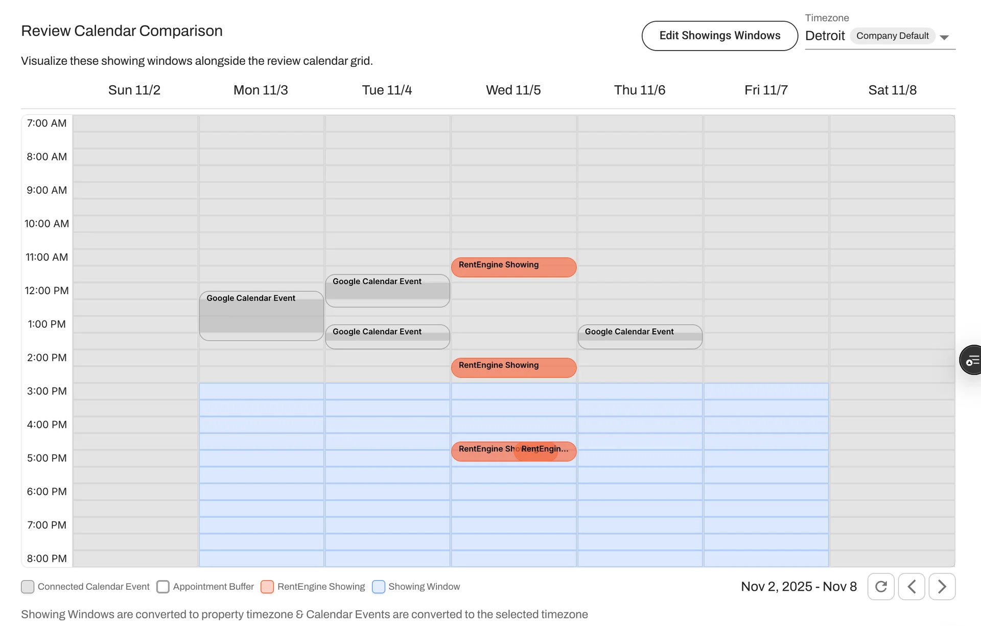 Agent calendars now feature a powerful visual overlay that brings together all your scheduling data in one view.