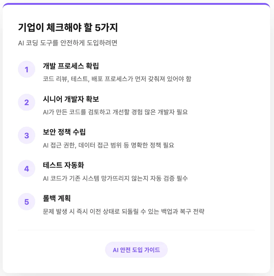 AI 코딩 도구를 도입할 때 체크할 5가지