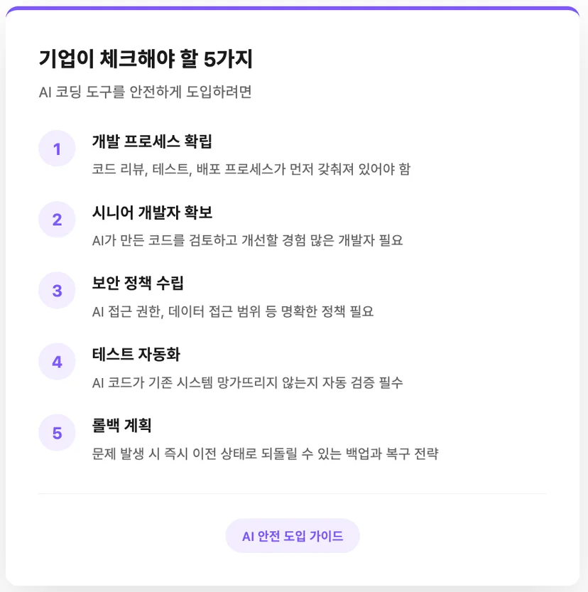 AI 코딩 도구를 도입할 때 체크할 5가지