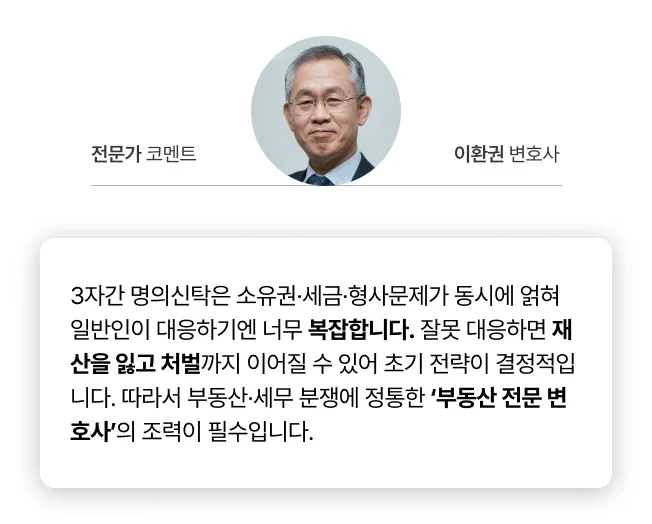 3자간 명의신탁 사건은 부동산 전문 변호사가 필요합니다
