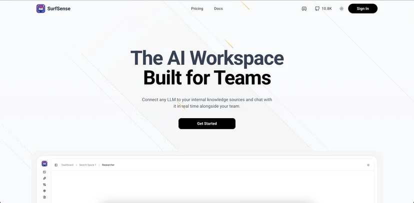 SurfSense 홈페이지