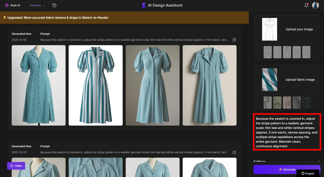 Adjust pattern scale with prompt