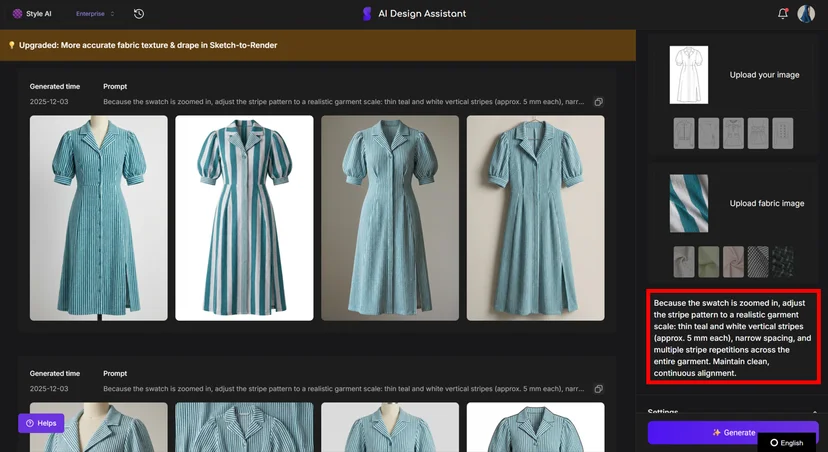 Adjust pattern scale with prompt