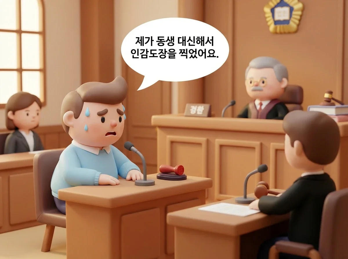 재판 중인 의뢰인 모습