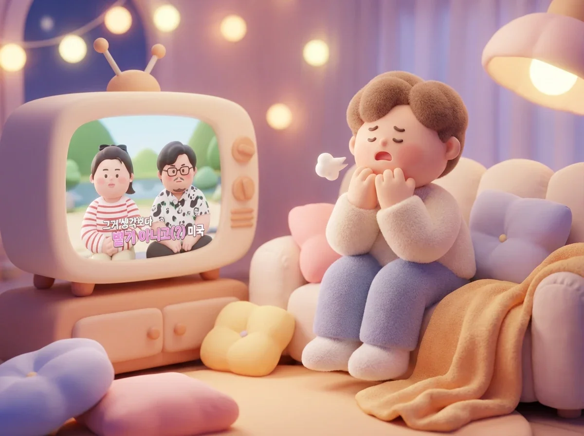 TV 시청하는 의뢰인의 AI 이미지