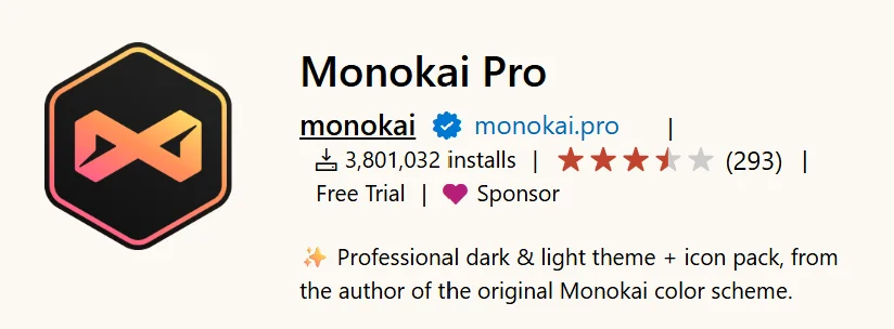 추천 VS Code 익스텐션: Monokai Pro