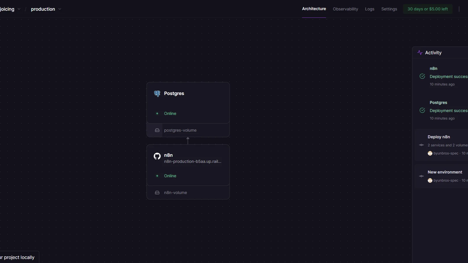 n8n 액티브 상태화면