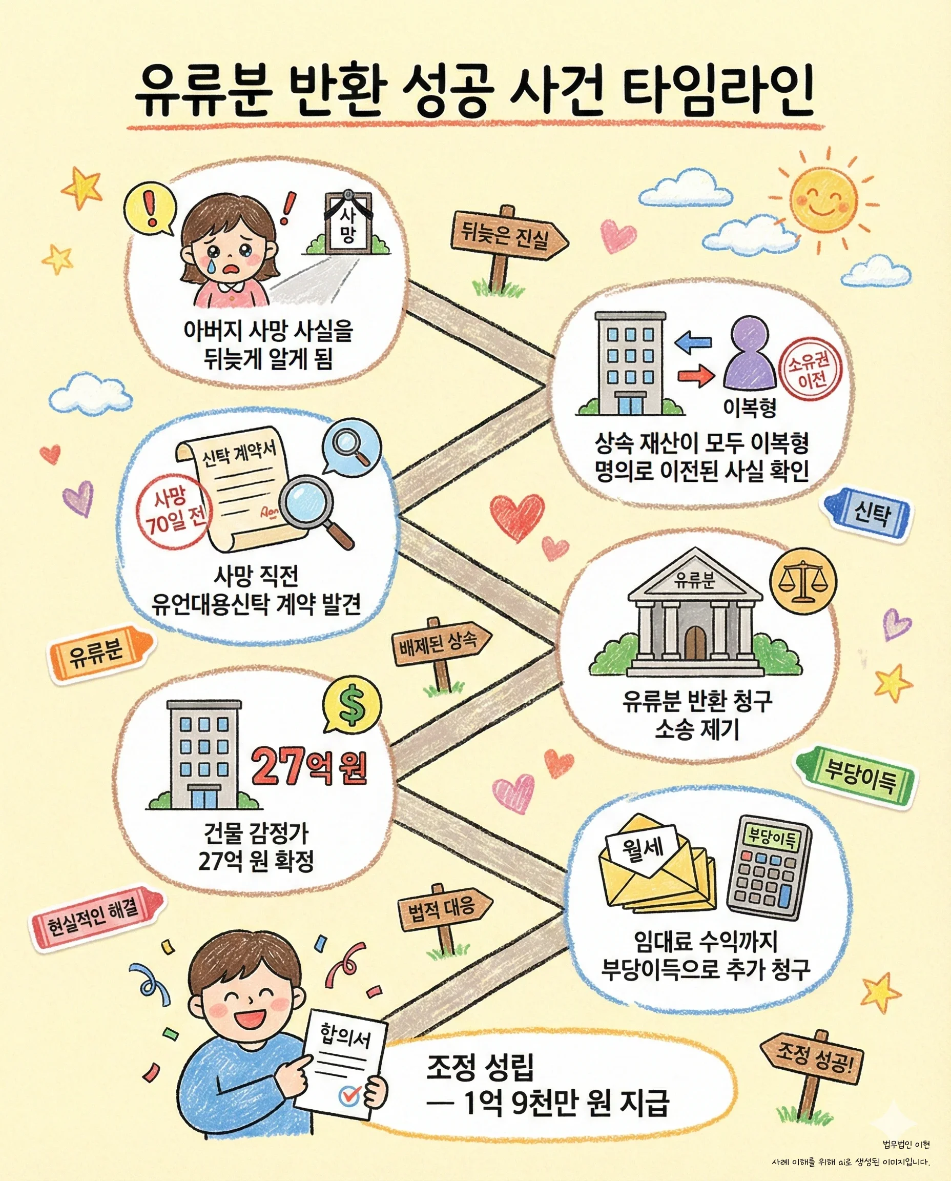 유류분반환 사건 타임라인 정리