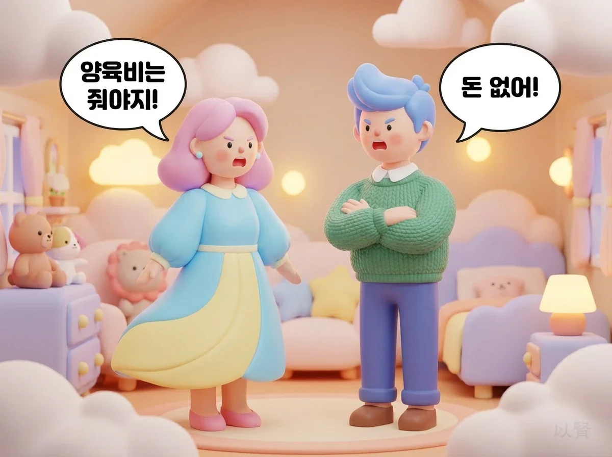 양육비를 이유로 다투는 의뢰인