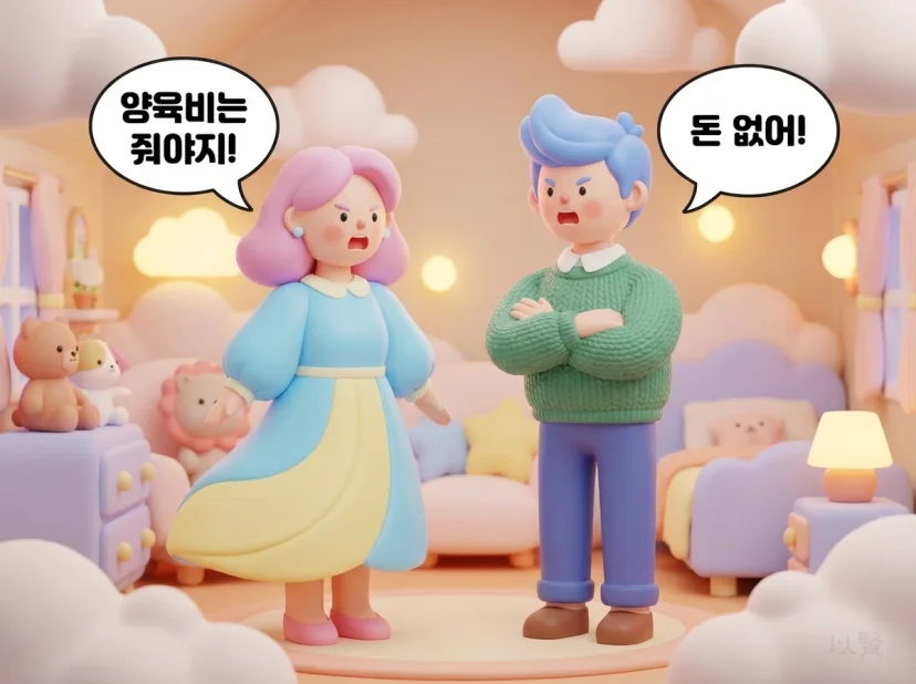 양육비를 이유로 다투는 의뢰인
