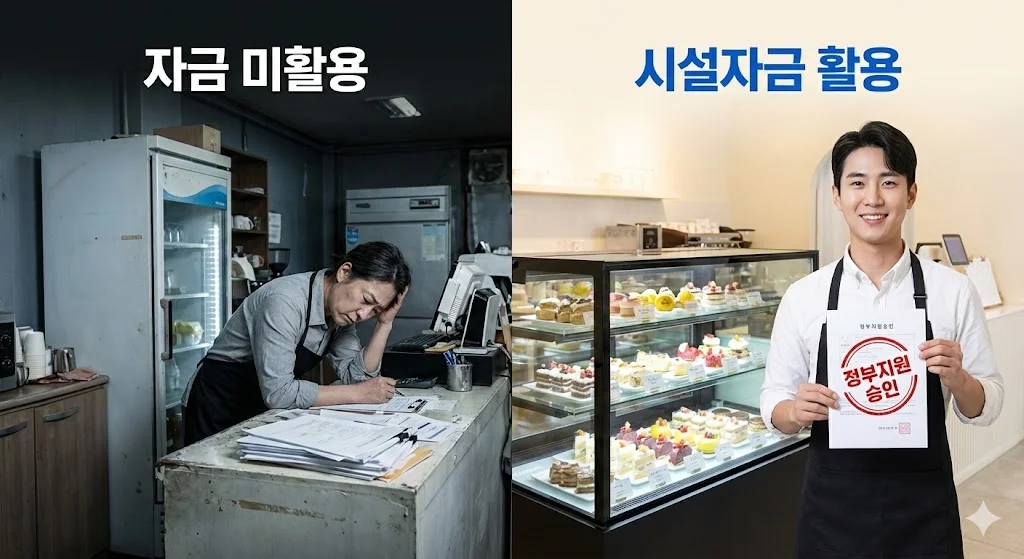 글의 핵심 메시지인 "내 돈만 쓰면 하수, 정부 돈 쓰면 고수"를 직관적인 비포/애프터 형식으로 보여줍니다.