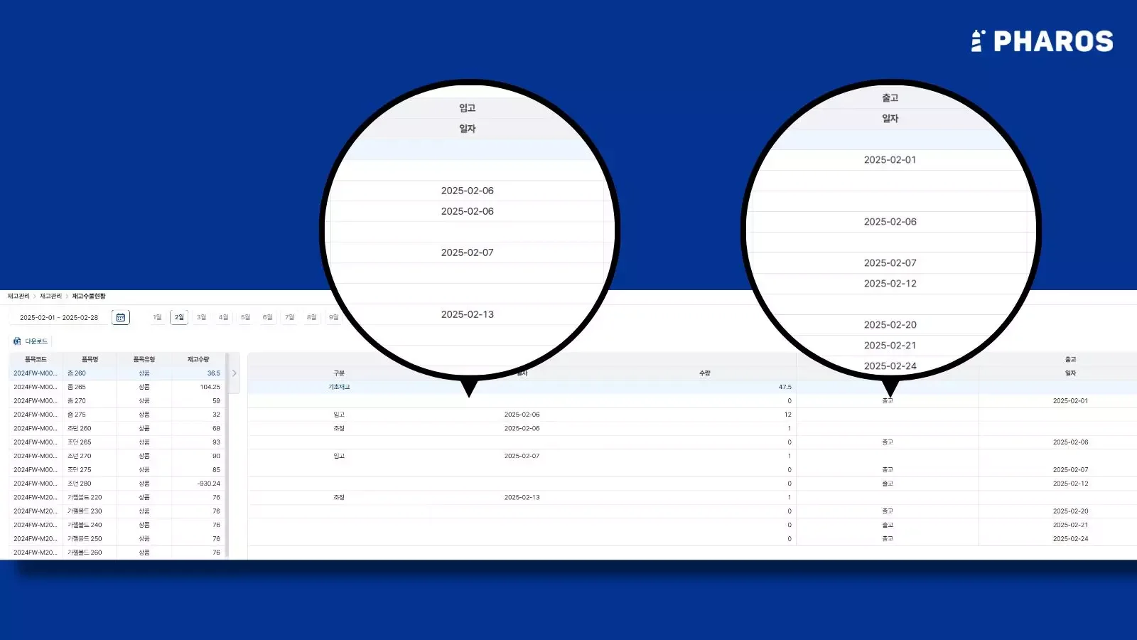 재고관리 자동화 ERP 파로스