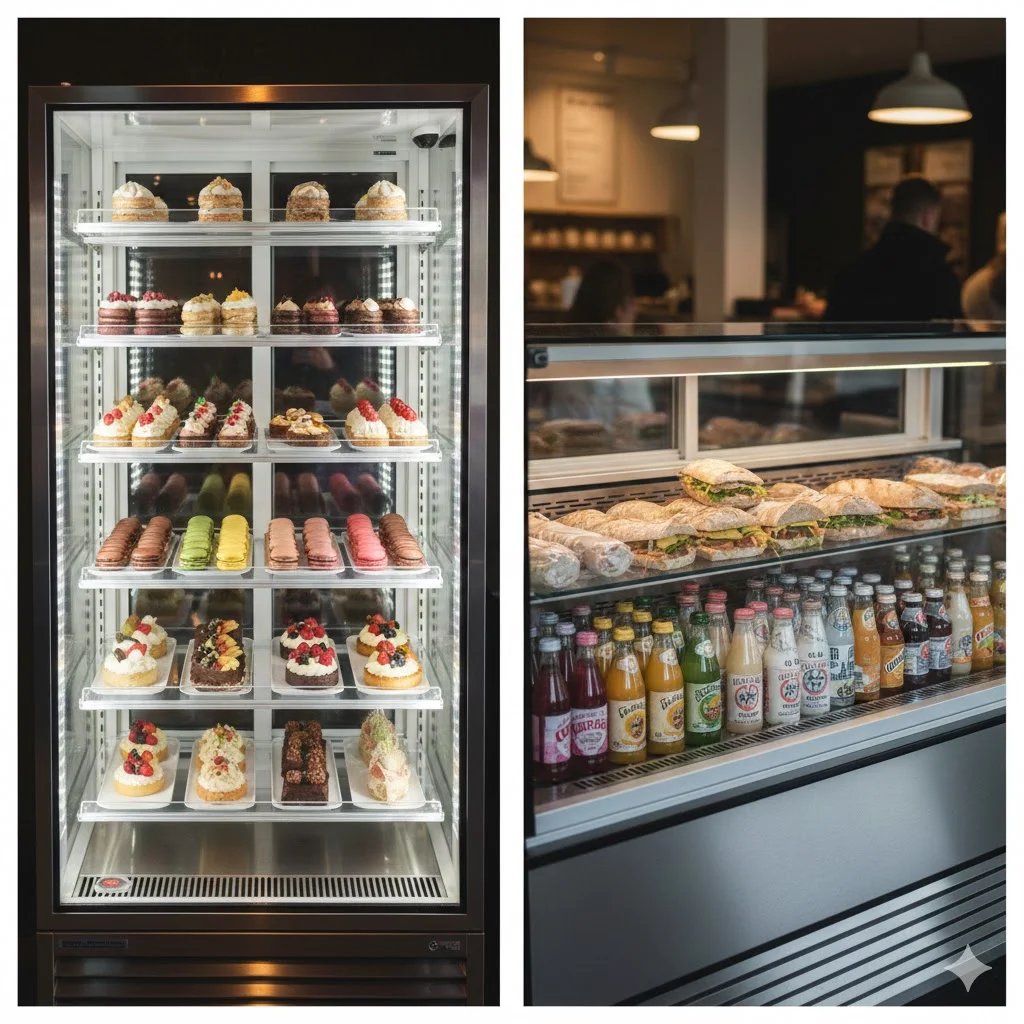 디저트 종류에 따라 다르게 선택해야 하는 제과용 및 음료용 쇼케이스 비교