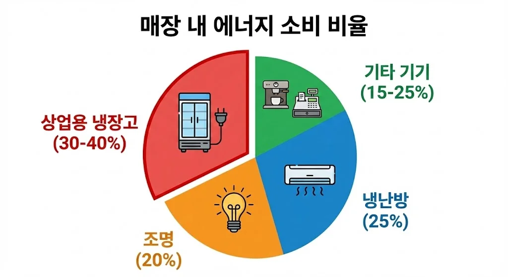 매장 내 냉장고 에너지 소비 비중 파이 차트