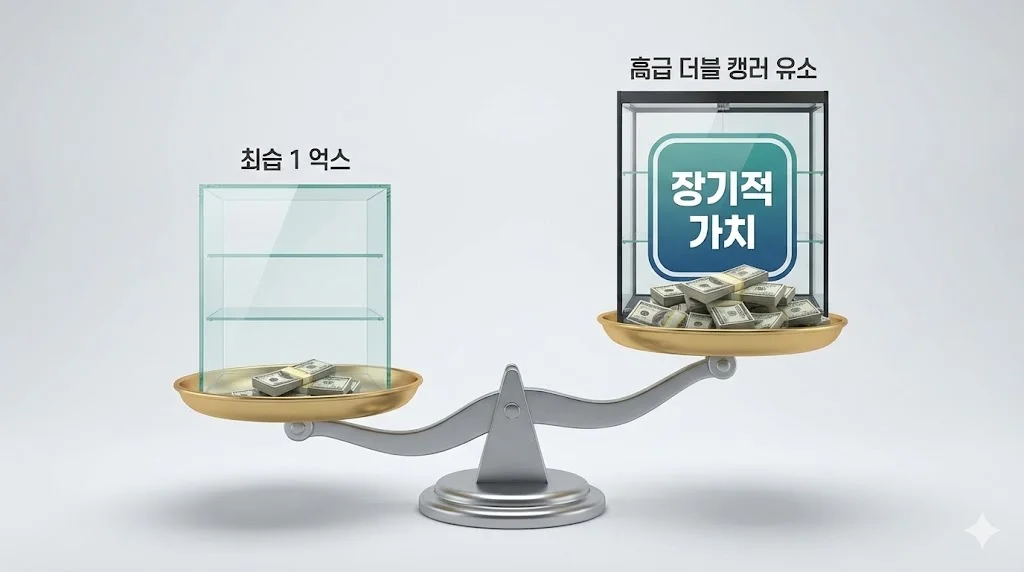 저렴한 쇼케이스와 이중 강화 유리 쇼케이스의 장기적 가치 비교