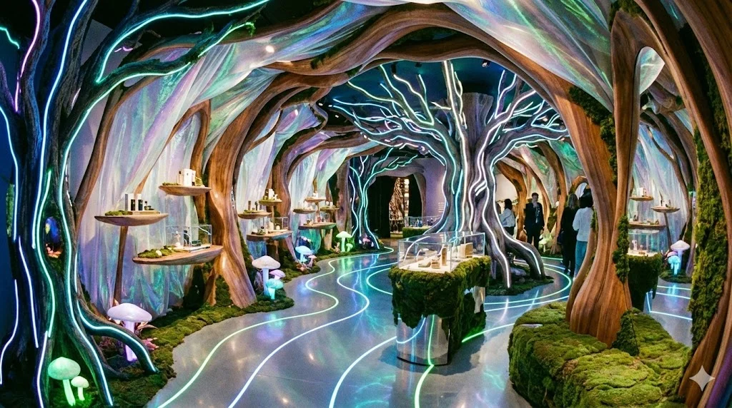 브랜드 세계관을 반영한 팝업스토어 내부 몰입형 인테리어