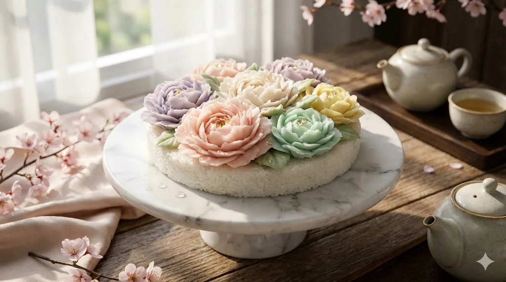 파스텔 톤의 프리미엄 앙금플라워 떡케이크 썸네일