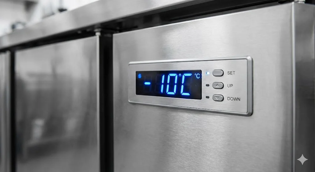 영하 10도를 유지하는 소주냉장고 온도계 디테일
