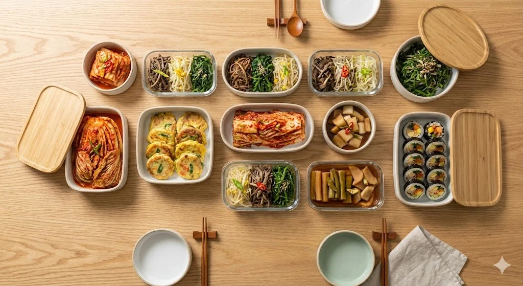 세련된 용기에 담긴 프리미엄 반찬 세트