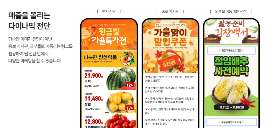 템플리 마트 전단지 내부 마케팅 활용안 이미지