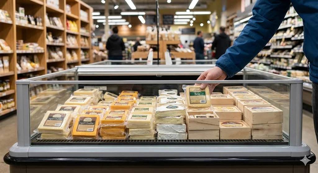 고객이 허리를 숙이지 않고 편안하게 상품을 집어 드는 낮은 높이의 오픈형 평대쇼케이스