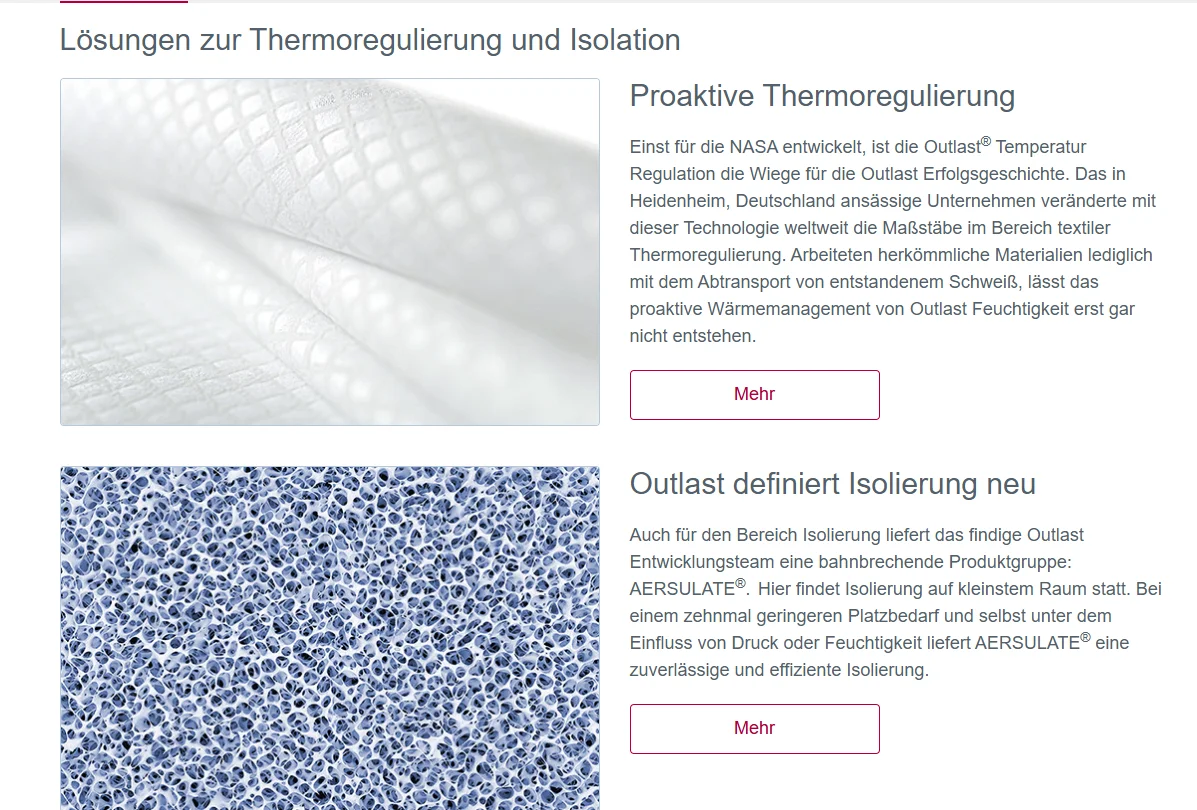 NASA 기술로 탄생한 상변화 물질(PCM) 전문 브랜드 아웃라스트(Outlast®)의 온도 조절 원리를 분석합니다. '너무 덥지도, 너무 춥지도 않게' 유지하는 서모큘(Thermocules) 기술과 침구, 의류, 신발 등 다양한 적용 사례를 확인하세요.