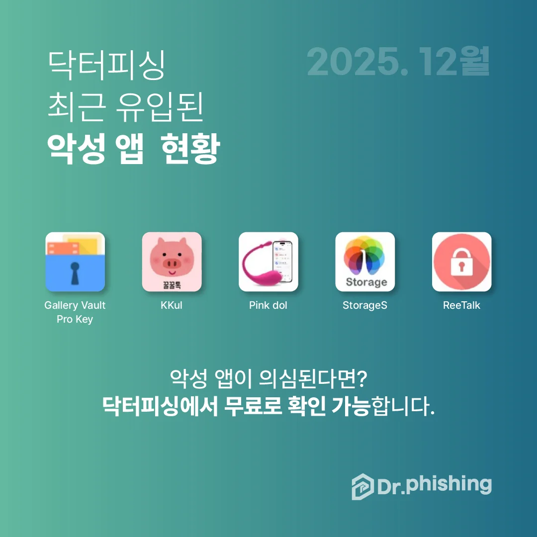 2025년 12월에 유입 된 악성 앱 현황