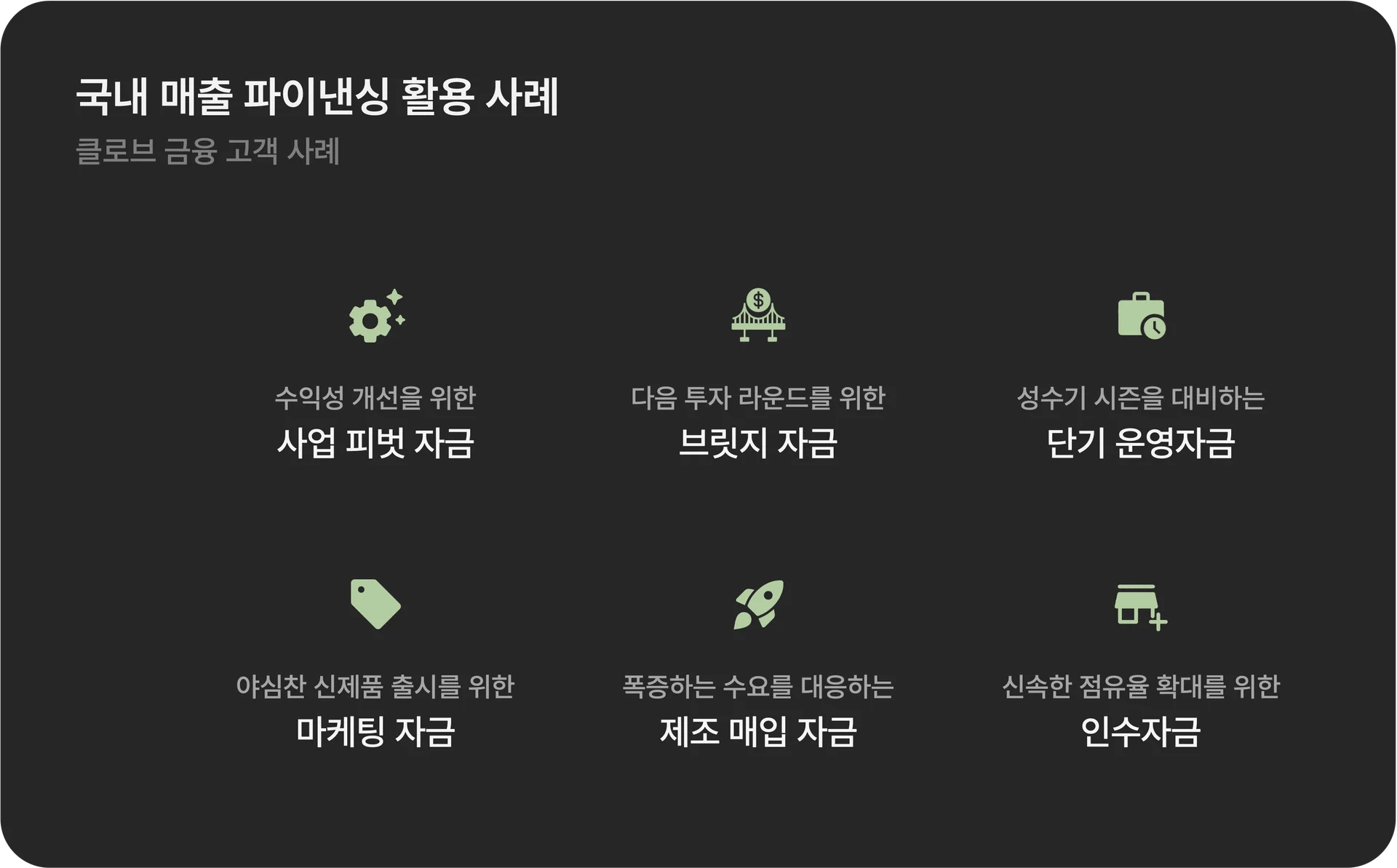 클로브 금융을 이용한 고객 사례