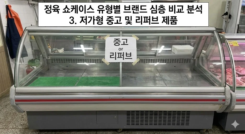 다소 사용감이 있는 중고 정육 쇼케이스 이미지입니다.