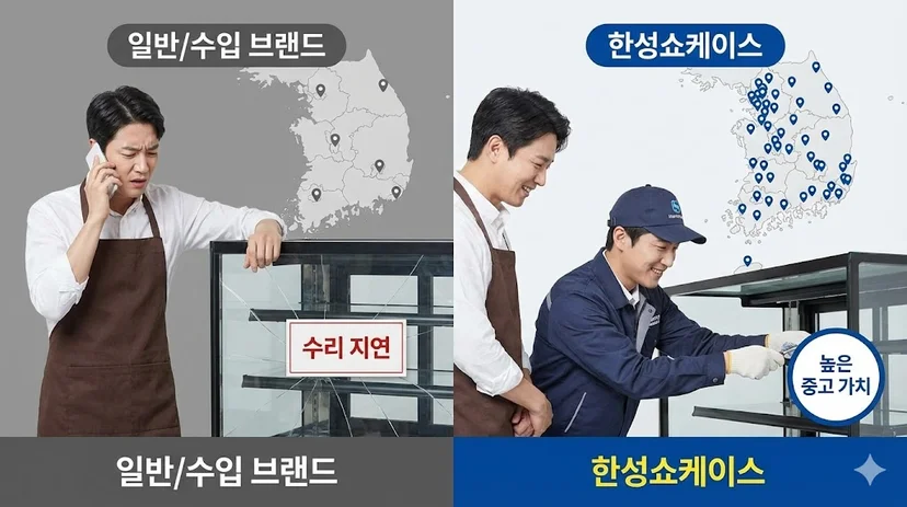 전국 어디서나 신속한 사후 관리를 보장하며 높은 브랜드 신뢰도를 입증하는 한성쇼케이스 서비스 네트워크 이미지