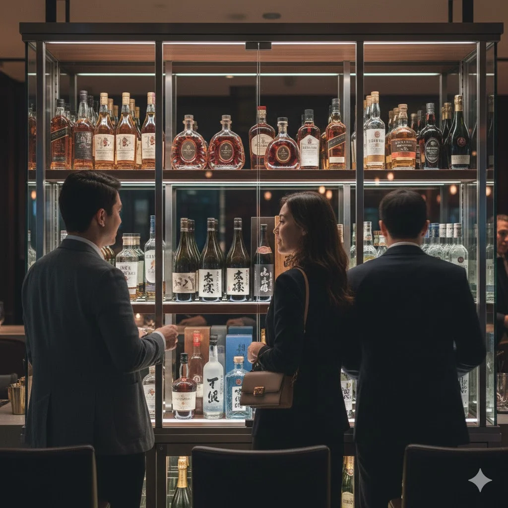 주류냉장고 결로 없는 투명 유리 예시: 피크타임에도 라벨이 잘 보이는 쇼케이스