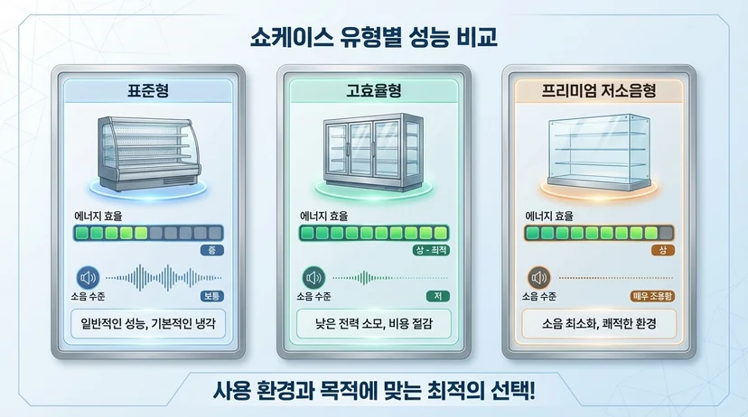 쇼케이스의 성능 수치를 시각화한 도식