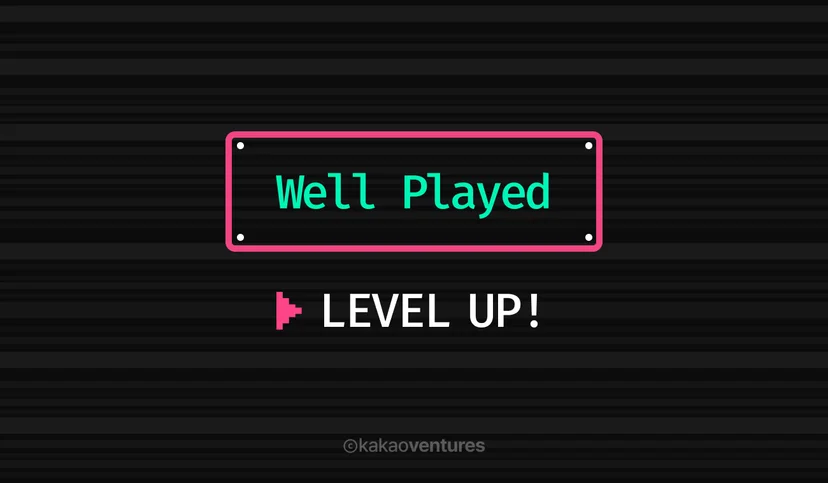 Well Played Level Up 일러스트 - 게임 스타트업이 실패 경험을 자산화하여 성장하는 과정을 게임 레벨업에 비유한 이미지