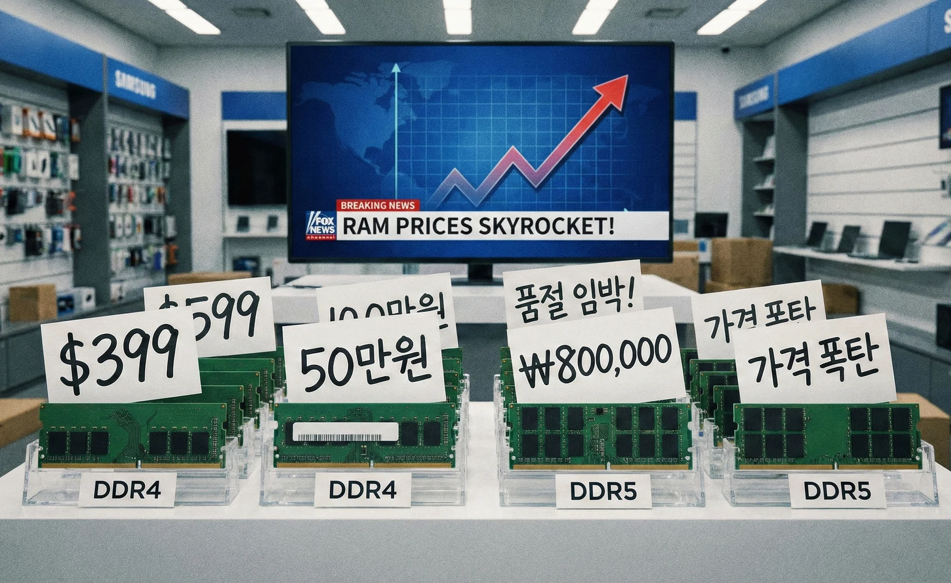 램 값이 폭등하고 있는 모습