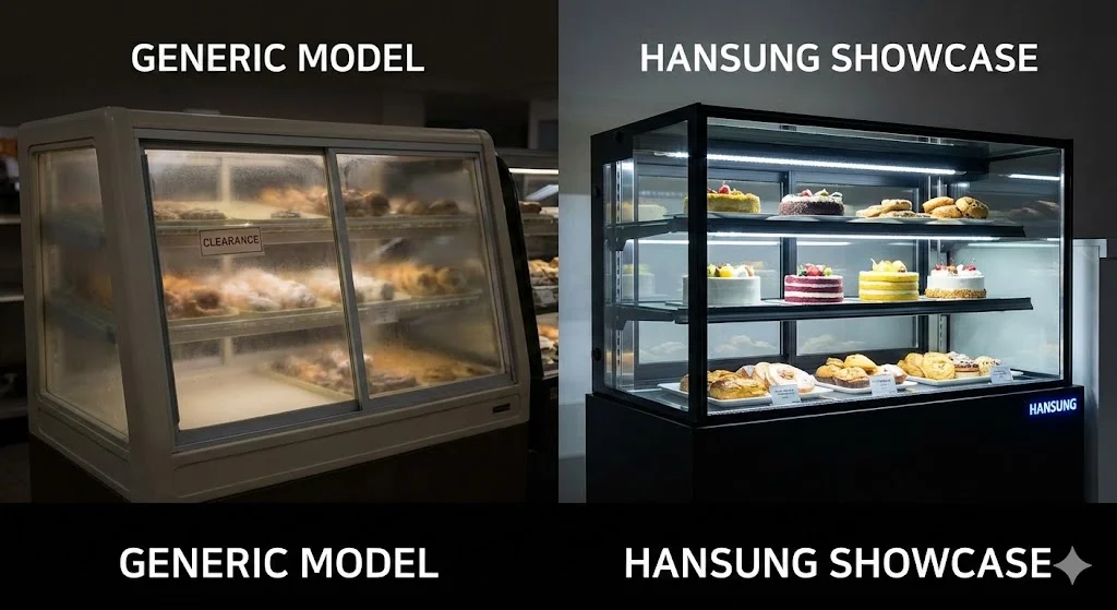 일반 제품과 차별화되는 슬림 프레임과 압도적 조명 차이