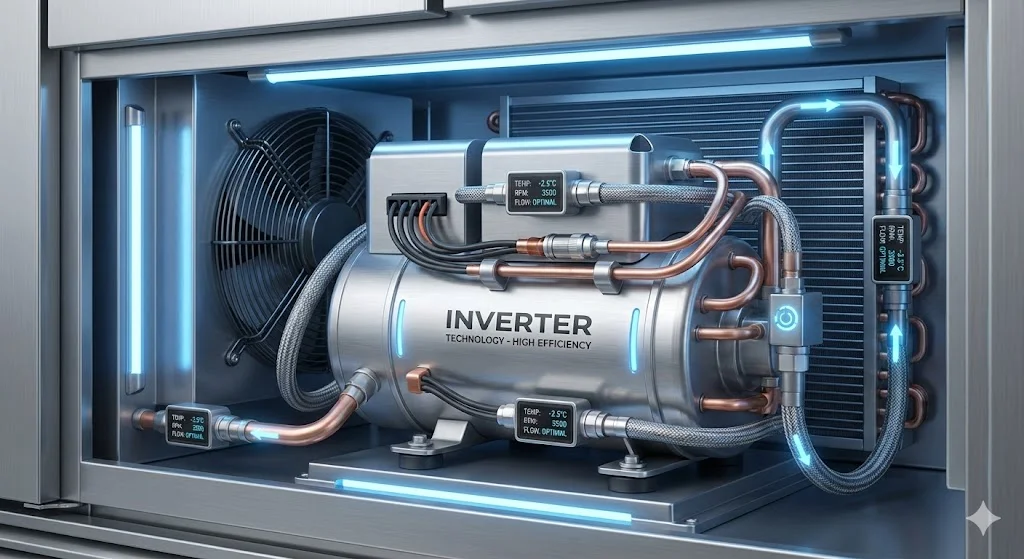 한성쇼케이스에 탑재된 고효율 인버터 콤프레서 및 정밀 냉각 시스템