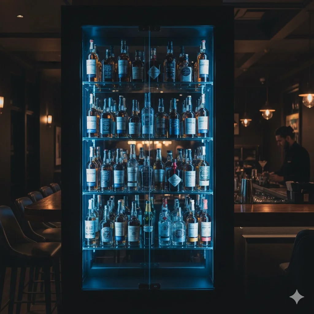 고급 주점에 설치된 업소용 술냉장고 브랜드